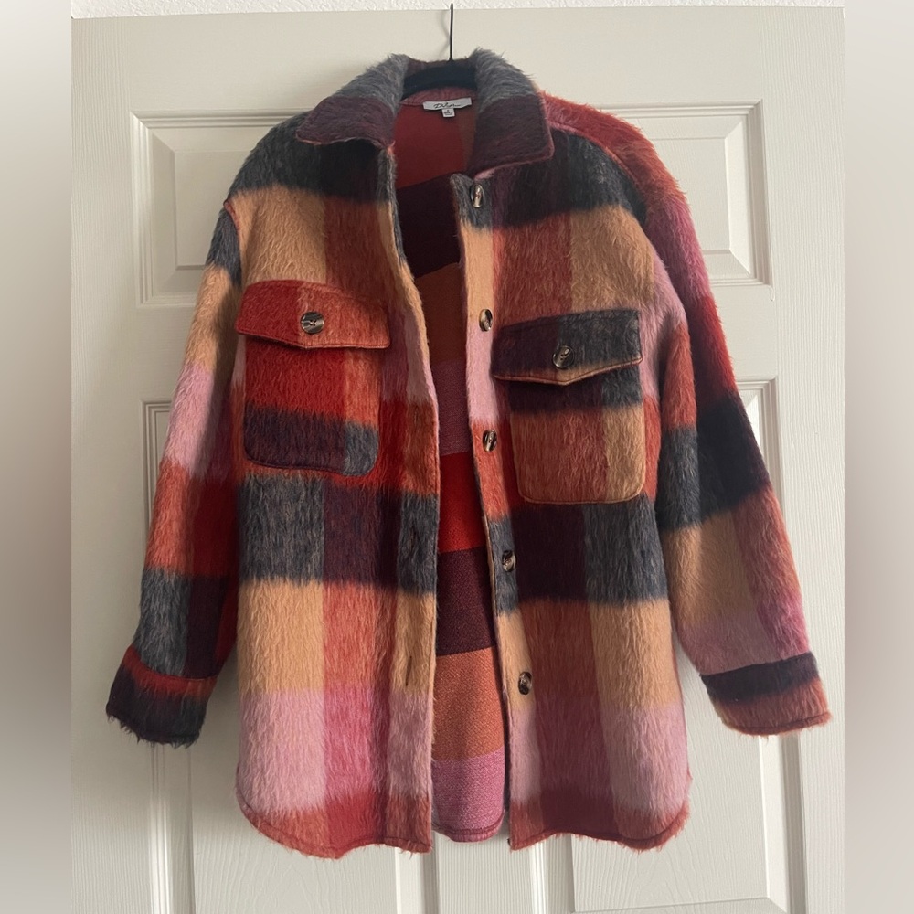 Polagram Colorful Plaid Teddy Jacket